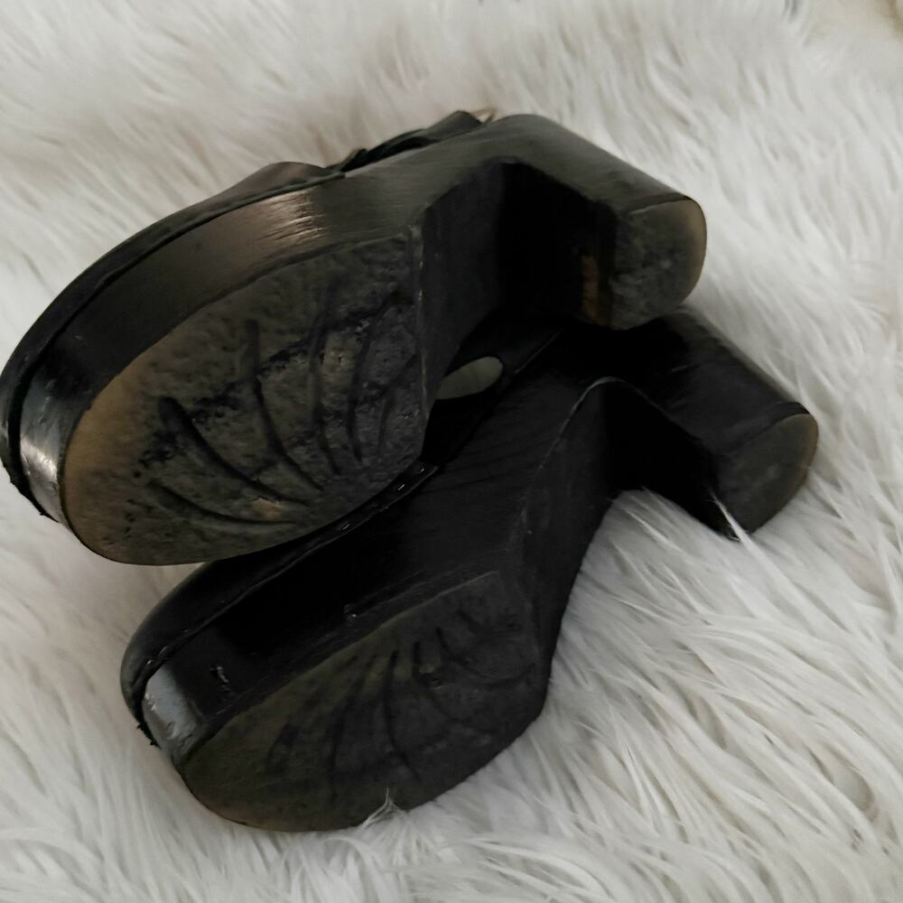 NO. 6 | Solid Black Platform Jane Clog Mary Jane Clogs Heels | Size 39 - Picture 4 of 9
